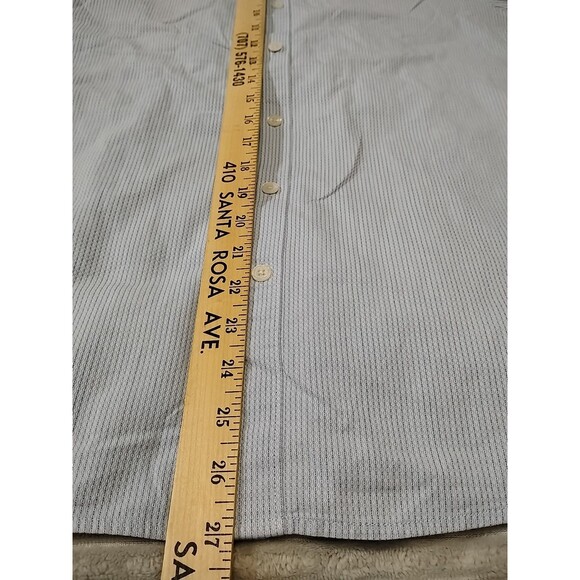 Marc Anthony Print Long Sleeve Button Front Shirt Small Blue Patterned Preppy - Picture 8 of 9